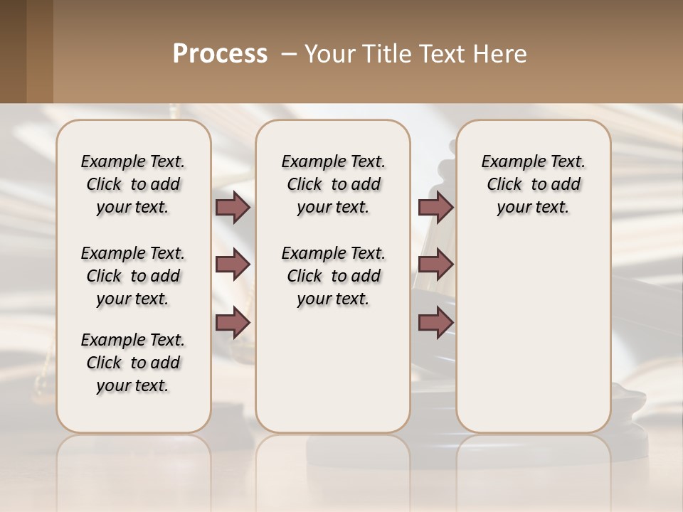 A Wooden Judge's Gavel Sitting On Top Of A Table PowerPoint Template