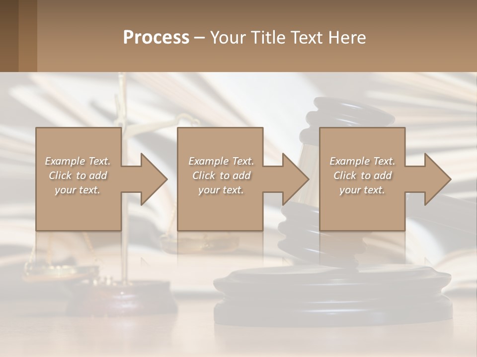 A Wooden Judge's Gavel Sitting On Top Of A Table PowerPoint Template