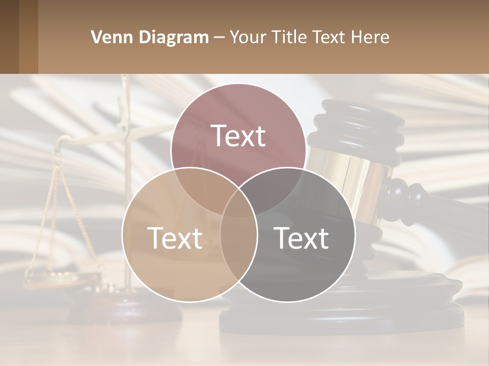 A Wooden Judge's Gavel Sitting On Top Of A Table PowerPoint Template