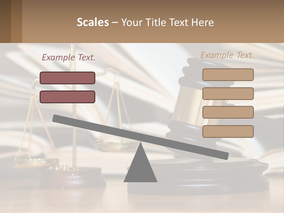 A Wooden Judge's Gavel Sitting On Top Of A Table PowerPoint Template