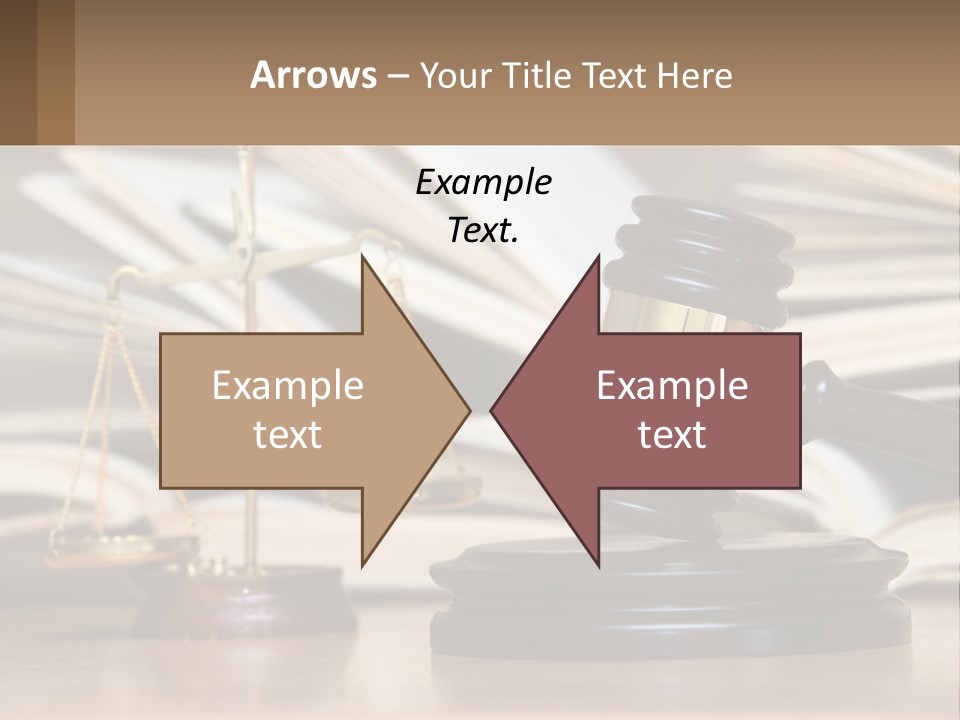 A Wooden Judge's Gavel Sitting On Top Of A Table PowerPoint Template