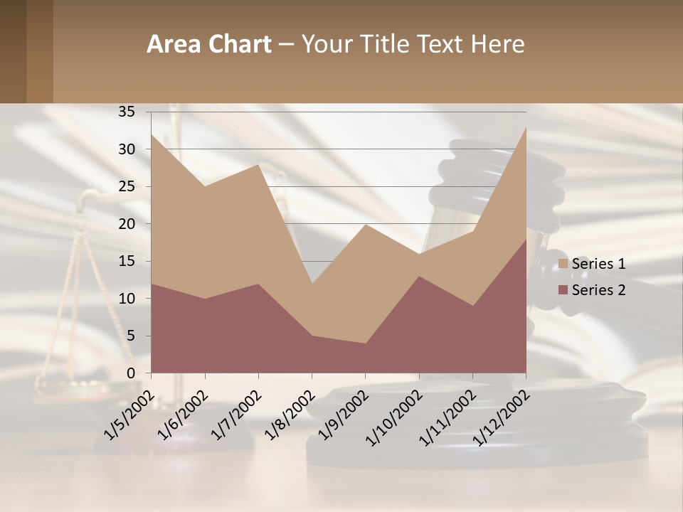 A Wooden Judge's Gavel Sitting On Top Of A Table PowerPoint Template