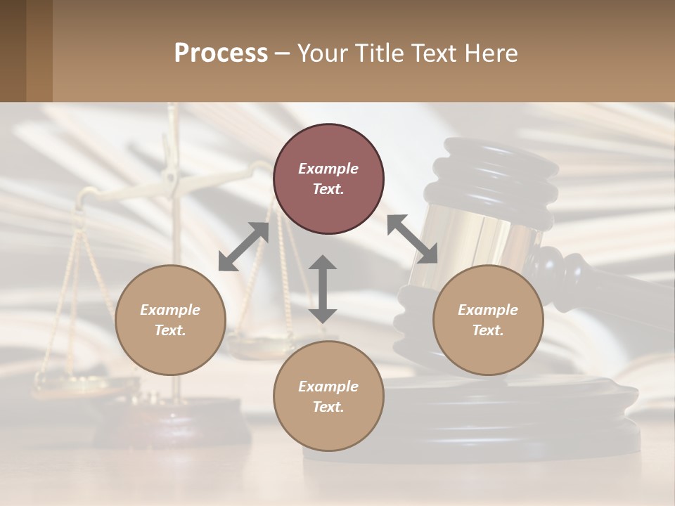 A Wooden Judge's Gavel Sitting On Top Of A Table PowerPoint Template