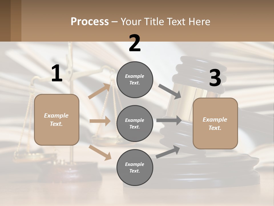 A Wooden Judge's Gavel Sitting On Top Of A Table PowerPoint Template