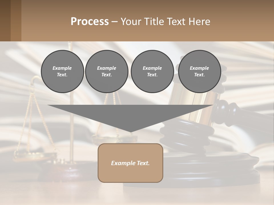 A Wooden Judge's Gavel Sitting On Top Of A Table PowerPoint Template