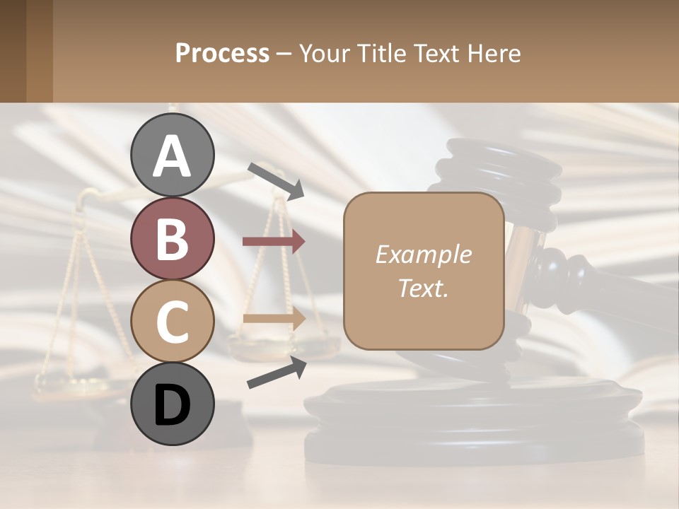 A Wooden Judge's Gavel Sitting On Top Of A Table PowerPoint Template