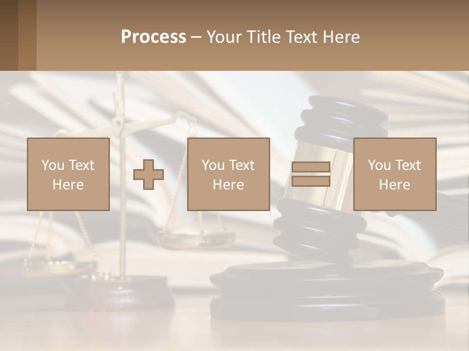 A Wooden Judge's Gavel Sitting On Top Of A Table PowerPoint Template