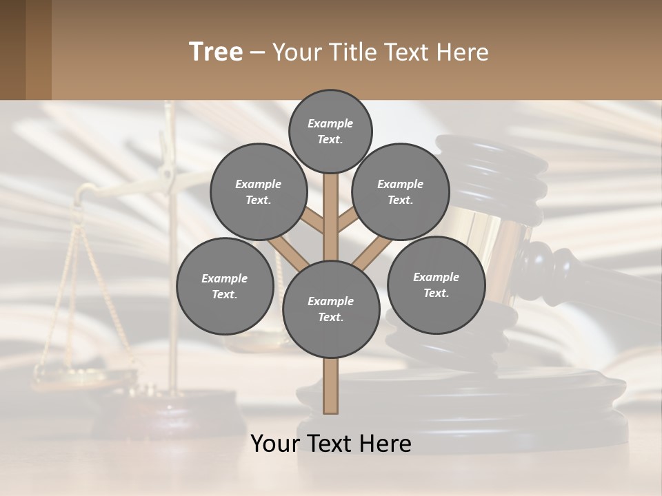 A Wooden Judge's Gavel Sitting On Top Of A Table PowerPoint Template