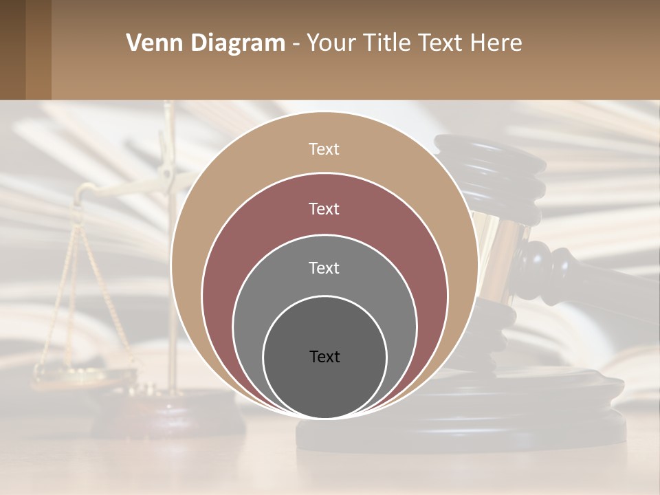 A Wooden Judge's Gavel Sitting On Top Of A Table PowerPoint Template