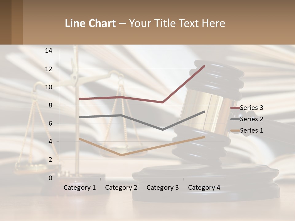 A Wooden Judge's Gavel Sitting On Top Of A Table PowerPoint Template