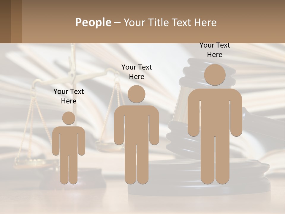 A Wooden Judge's Gavel Sitting On Top Of A Table PowerPoint Template