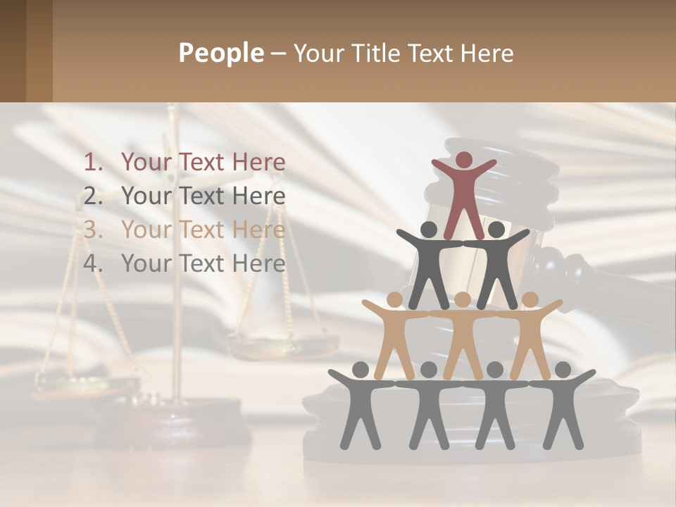 A Wooden Judge's Gavel Sitting On Top Of A Table PowerPoint Template