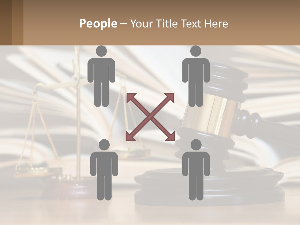 A Wooden Judge's Gavel Sitting On Top Of A Table PowerPoint Template