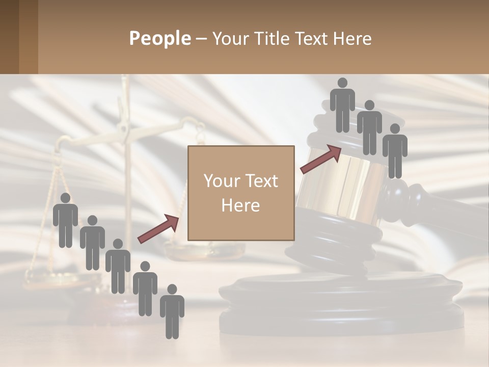 A Wooden Judge's Gavel Sitting On Top Of A Table PowerPoint Template