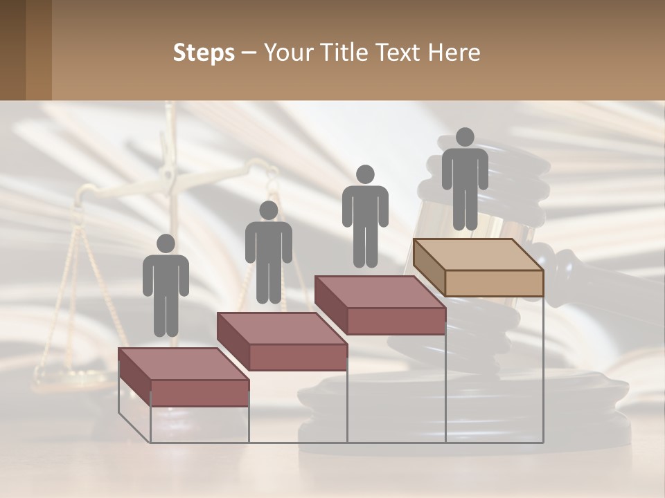 A Wooden Judge's Gavel Sitting On Top Of A Table PowerPoint Template
