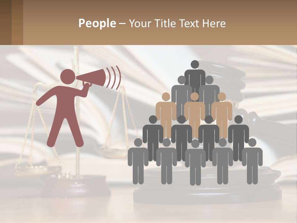 A Wooden Judge's Gavel Sitting On Top Of A Table PowerPoint Template