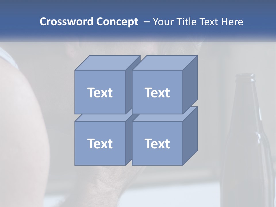 A Man Holding His Face Next To A Bottle Of Beer PowerPoint Template