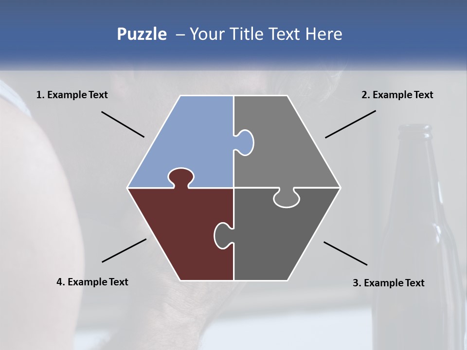 A Man Holding His Face Next To A Bottle Of Beer PowerPoint Template