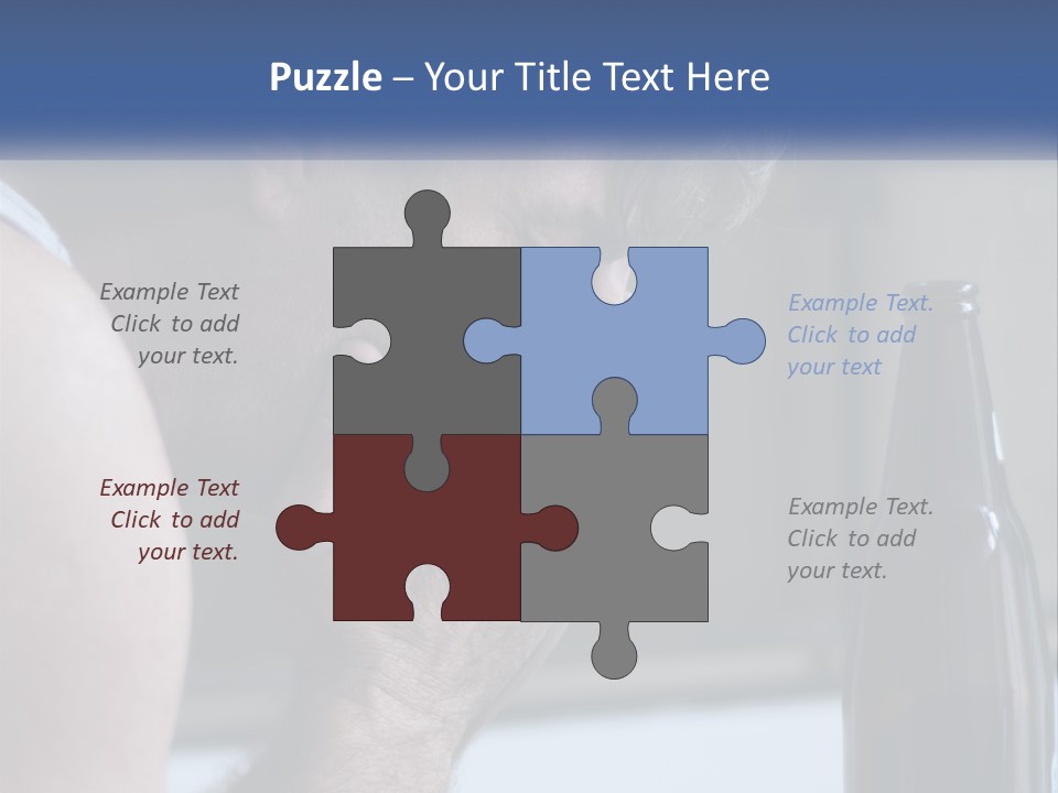 A Man Holding His Face Next To A Bottle Of Beer PowerPoint Template