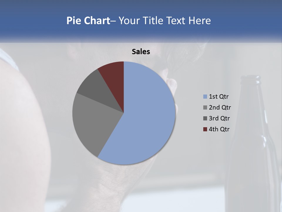 A Man Holding His Face Next To A Bottle Of Beer PowerPoint Template