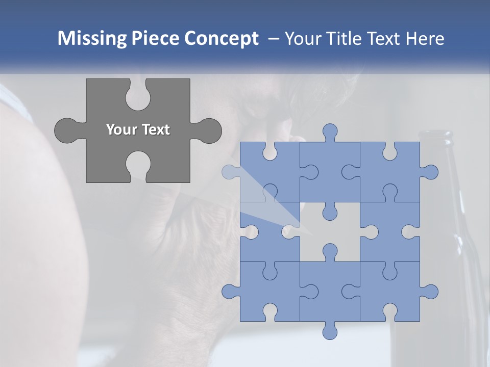 A Man Holding His Face Next To A Bottle Of Beer PowerPoint Template