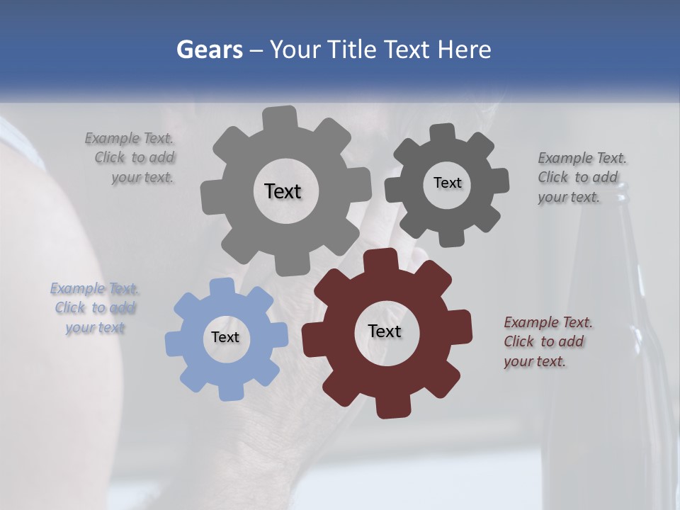 A Man Holding His Face Next To A Bottle Of Beer PowerPoint Template