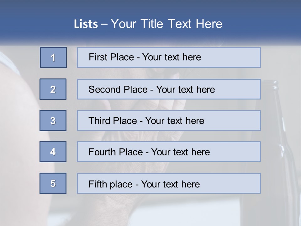 A Man Holding His Face Next To A Bottle Of Beer PowerPoint Template