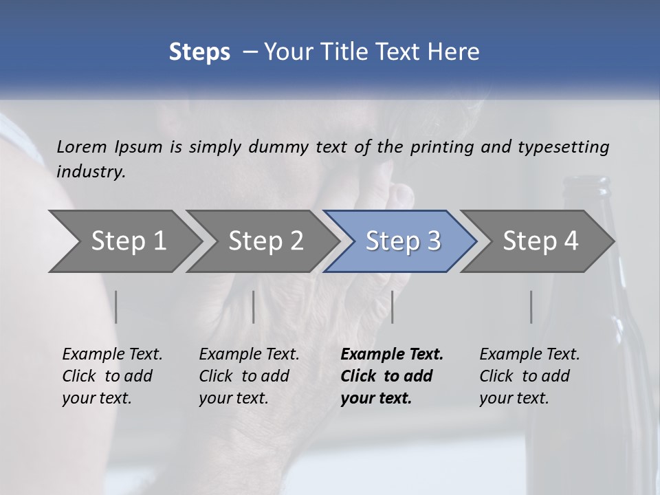 A Man Holding His Face Next To A Bottle Of Beer PowerPoint Template