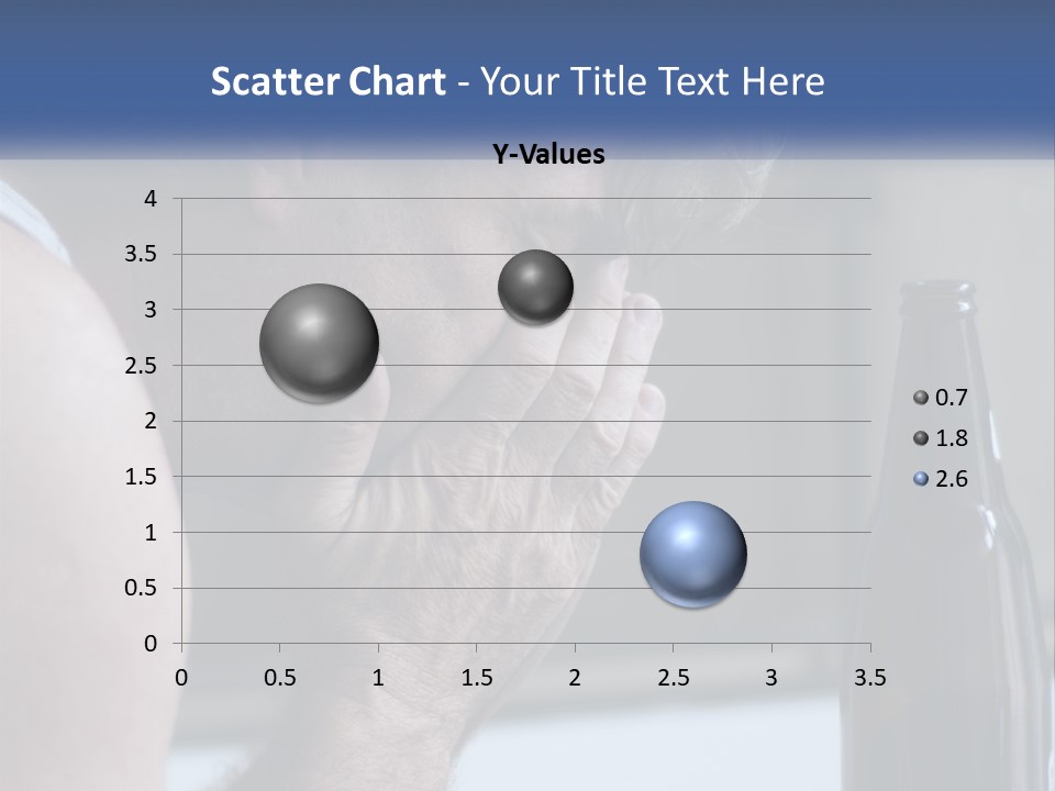 A Man Holding His Face Next To A Bottle Of Beer PowerPoint Template