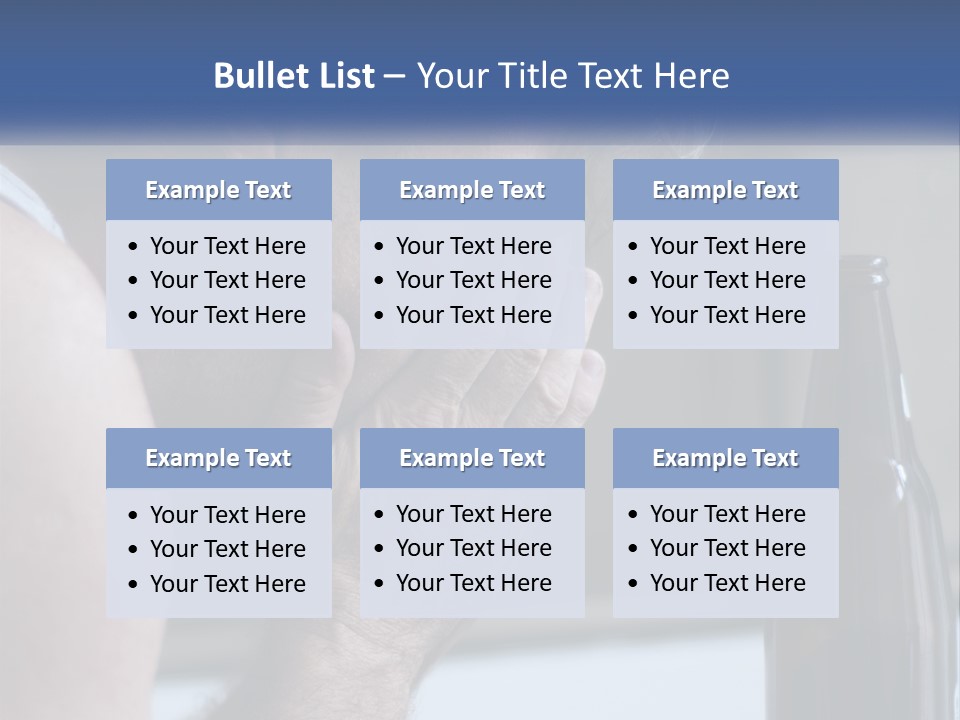 A Man Holding His Face Next To A Bottle Of Beer PowerPoint Template