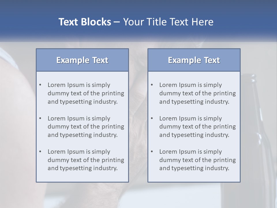 A Man Holding His Face Next To A Bottle Of Beer PowerPoint Template