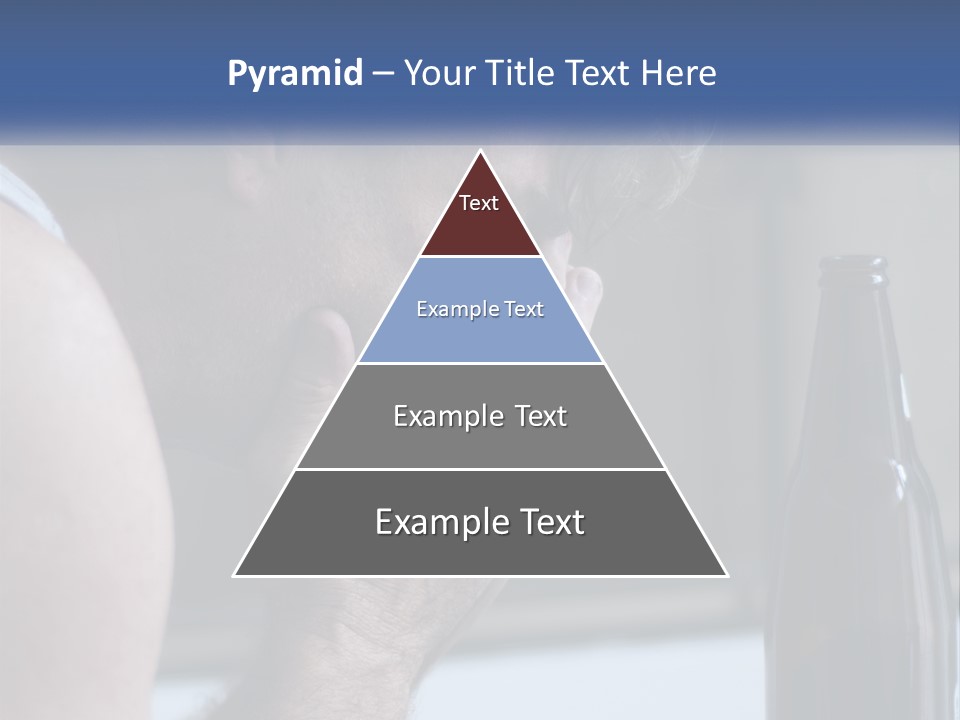 A Man Holding His Face Next To A Bottle Of Beer PowerPoint Template