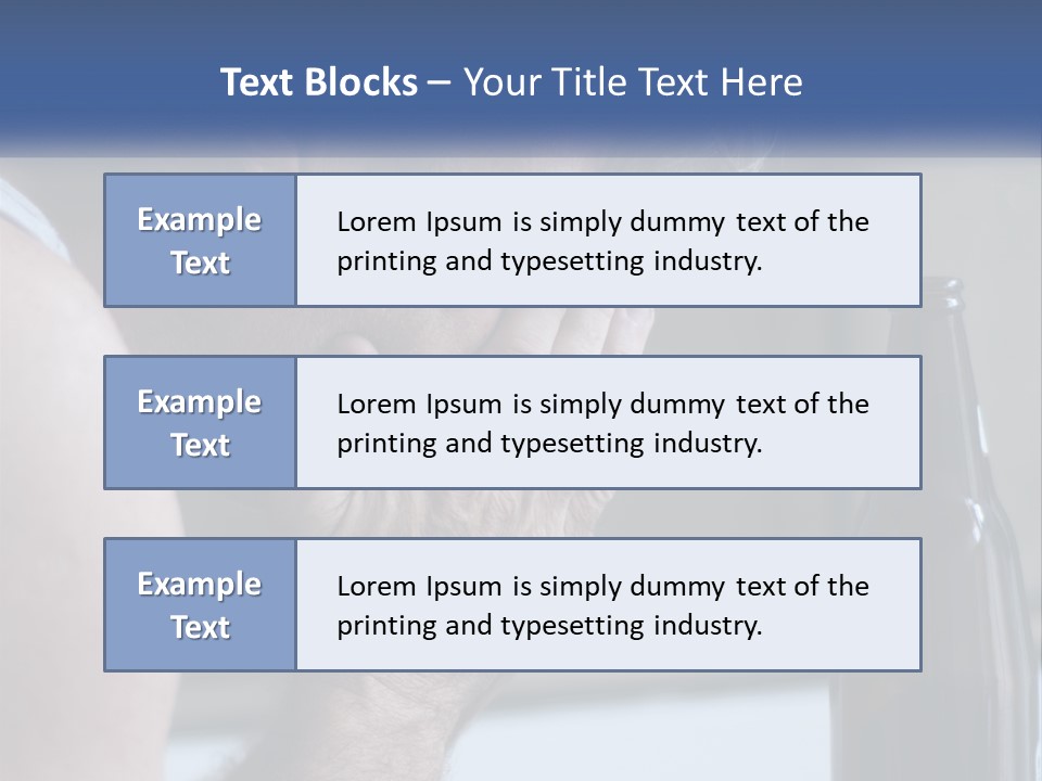 A Man Holding His Face Next To A Bottle Of Beer PowerPoint Template