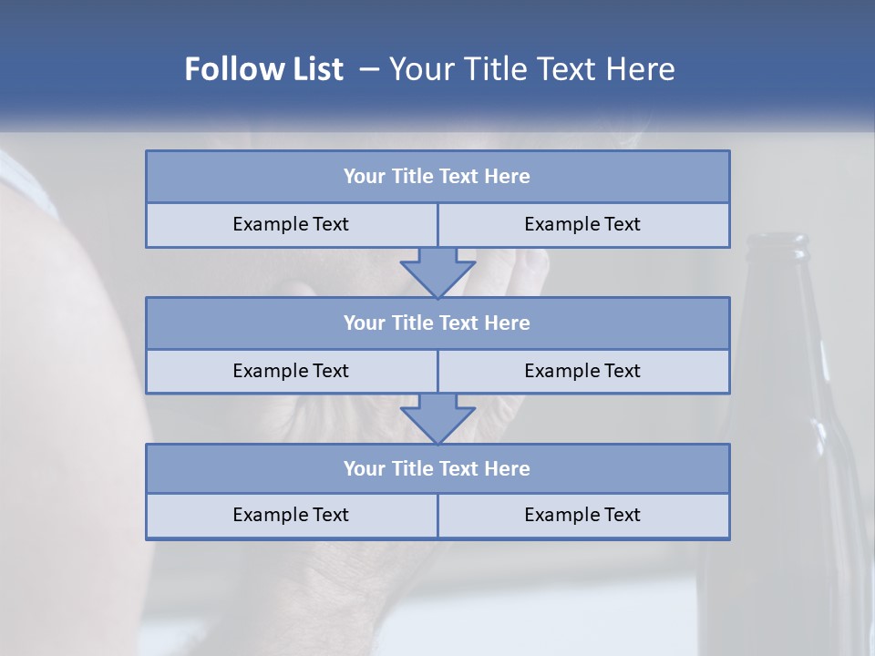 A Man Holding His Face Next To A Bottle Of Beer PowerPoint Template