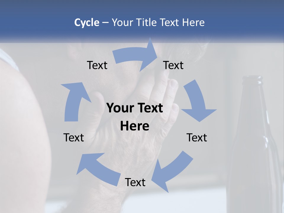 A Man Holding His Face Next To A Bottle Of Beer PowerPoint Template