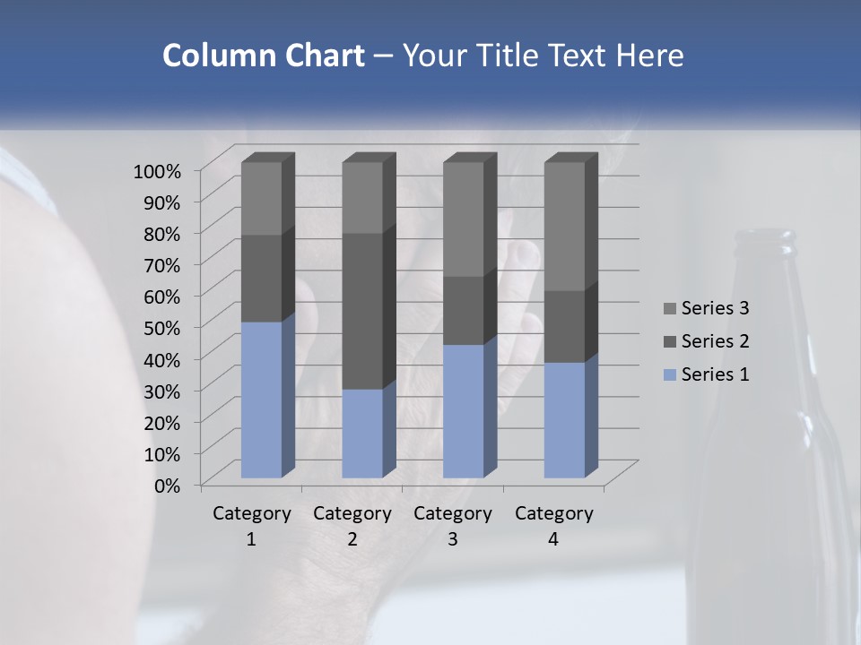 A Man Holding His Face Next To A Bottle Of Beer PowerPoint Template