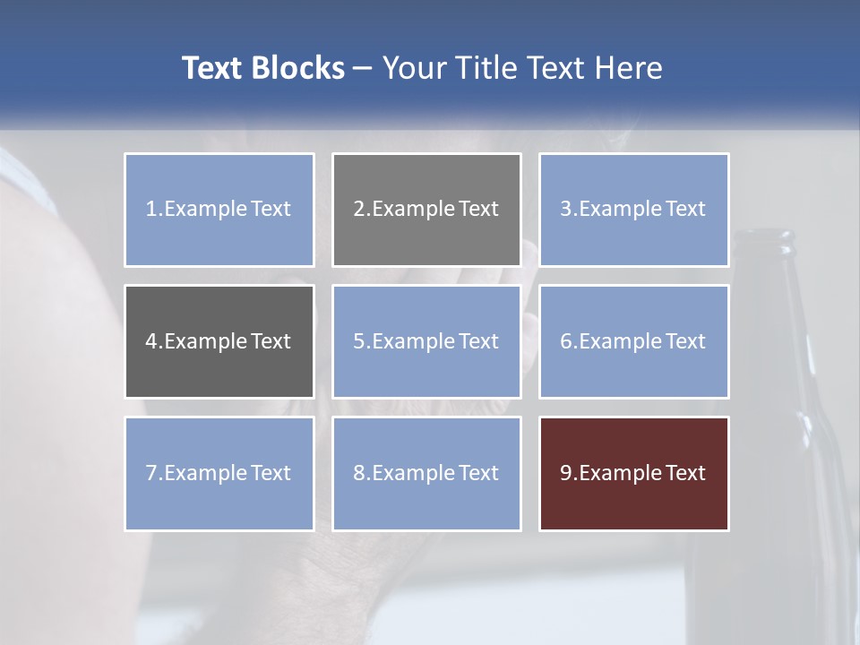 A Man Holding His Face Next To A Bottle Of Beer PowerPoint Template