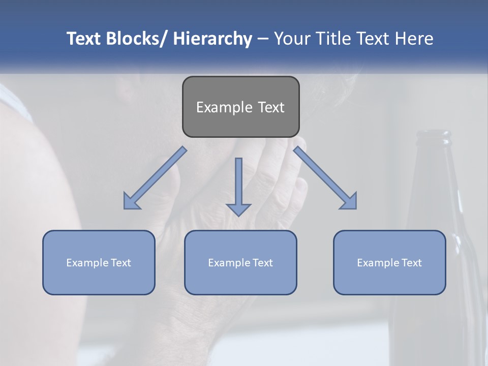 A Man Holding His Face Next To A Bottle Of Beer PowerPoint Template