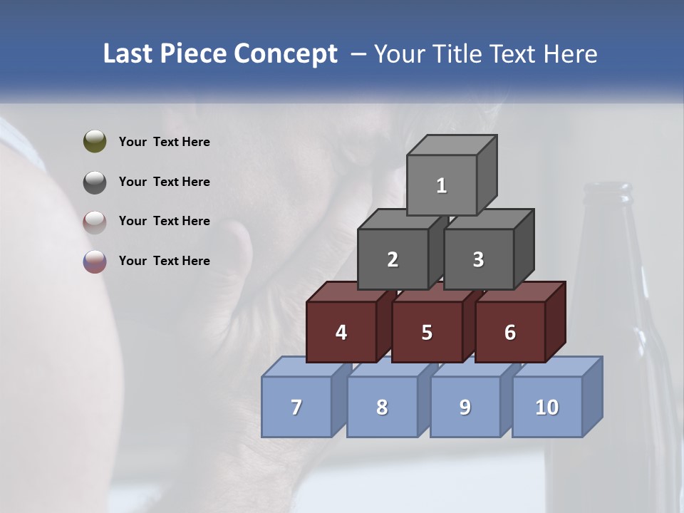 A Man Holding His Face Next To A Bottle Of Beer PowerPoint Template