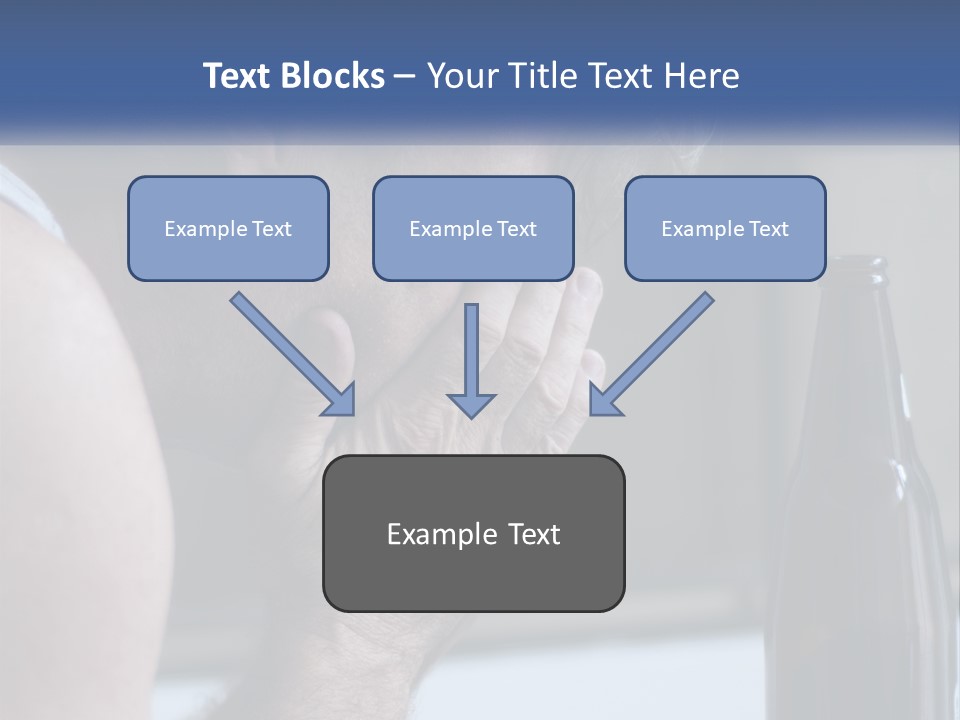 A Man Holding His Face Next To A Bottle Of Beer PowerPoint Template