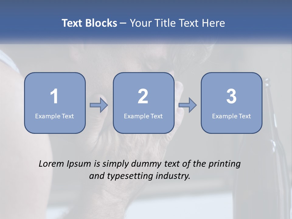 A Man Holding His Face Next To A Bottle Of Beer PowerPoint Template