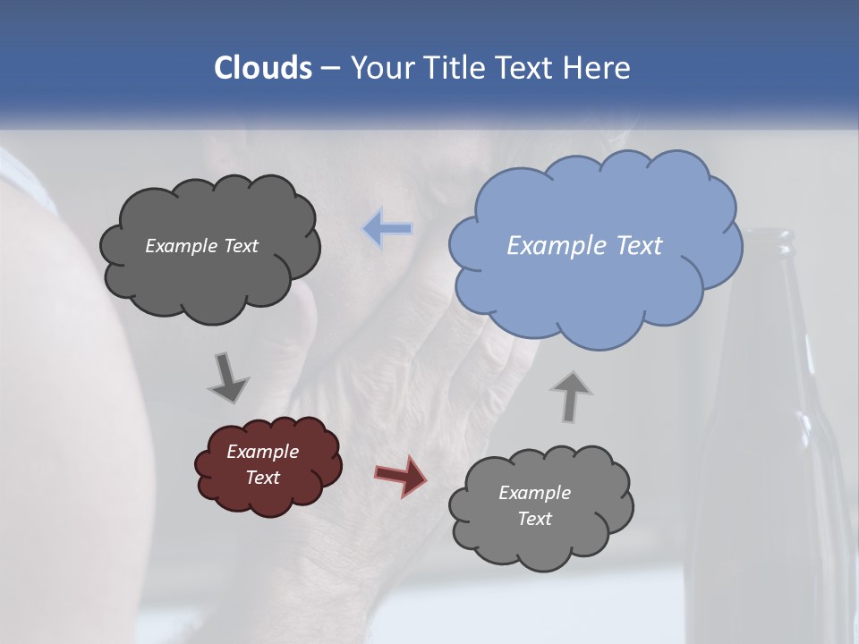 A Man Holding His Face Next To A Bottle Of Beer PowerPoint Template