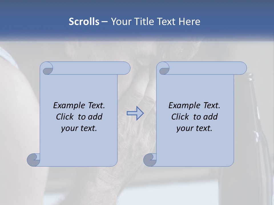 A Man Holding His Face Next To A Bottle Of Beer PowerPoint Template