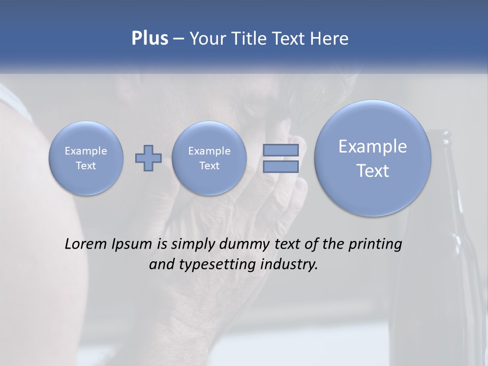 A Man Holding His Face Next To A Bottle Of Beer PowerPoint Template