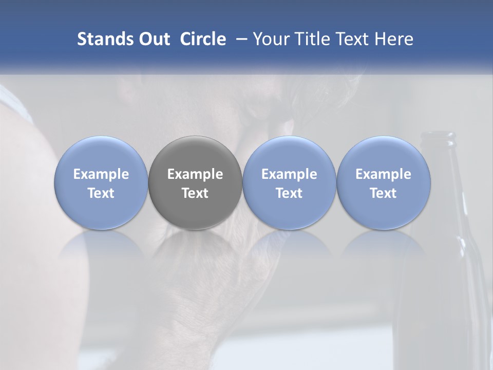 A Man Holding His Face Next To A Bottle Of Beer PowerPoint Template