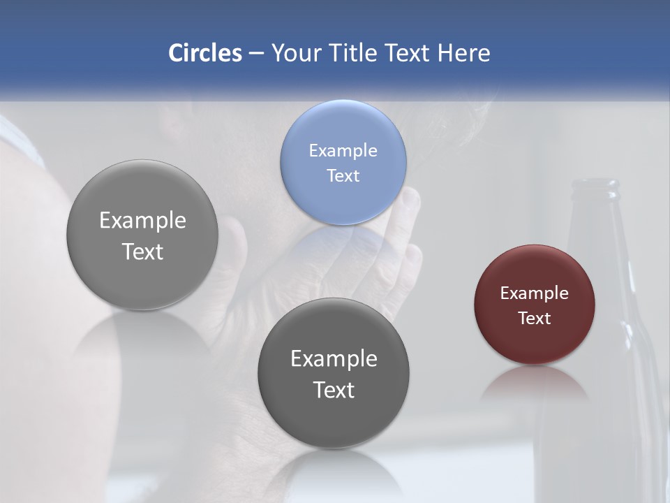 A Man Holding His Face Next To A Bottle Of Beer PowerPoint Template