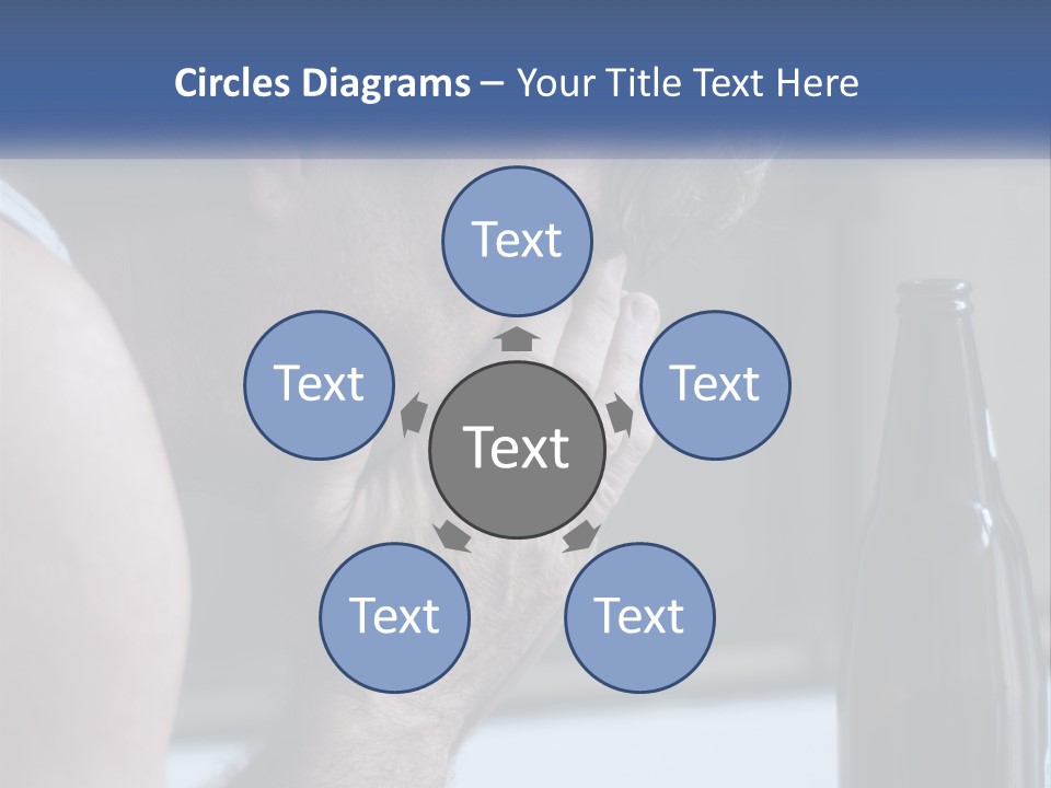 A Man Holding His Face Next To A Bottle Of Beer PowerPoint Template