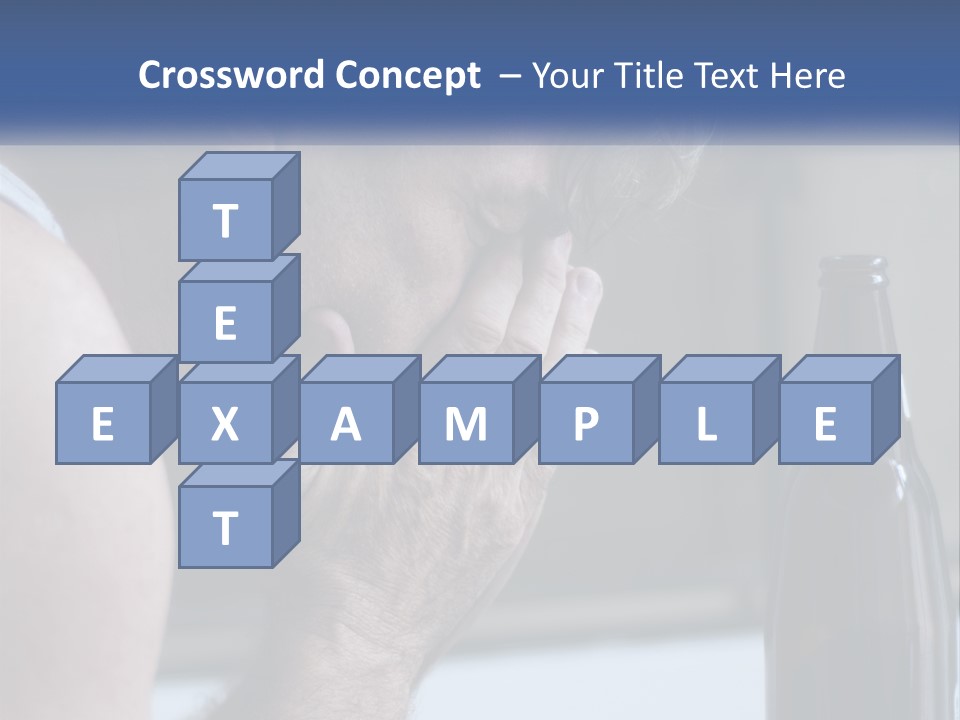 A Man Holding His Face Next To A Bottle Of Beer PowerPoint Template