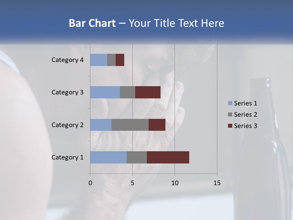 A Man Holding His Face Next To A Bottle Of Beer PowerPoint Template