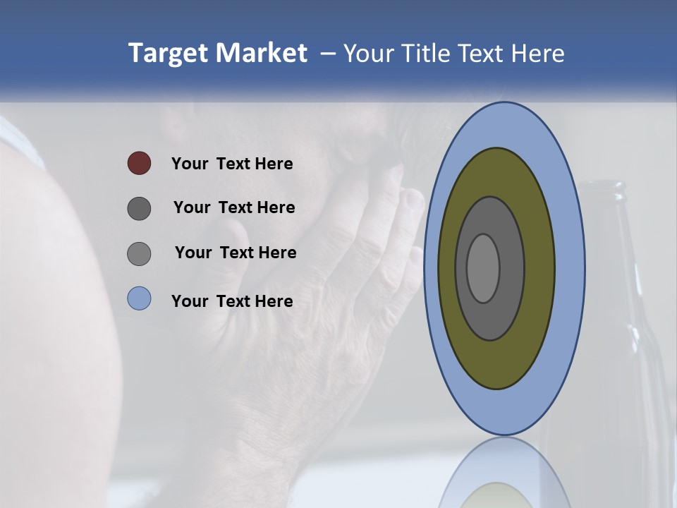 A Man Holding His Face Next To A Bottle Of Beer PowerPoint Template